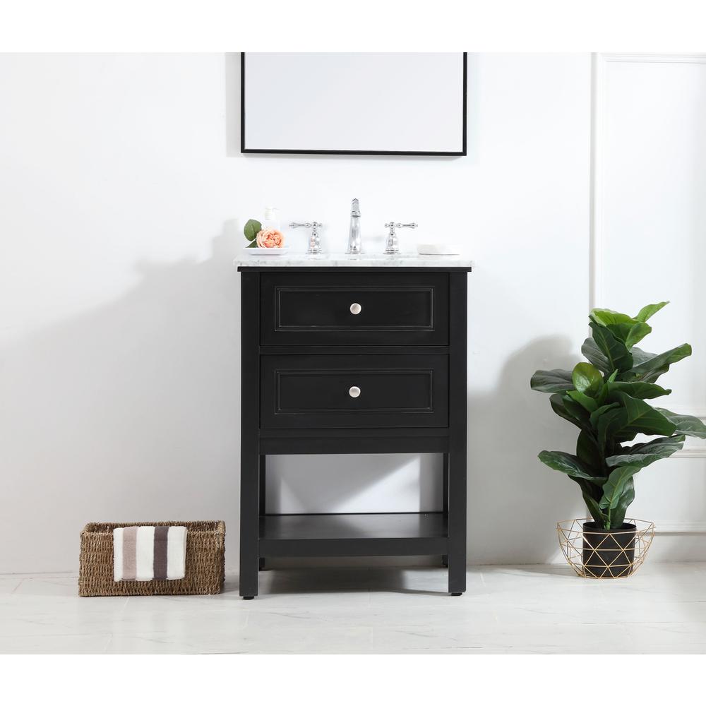 24 in. Single bathroom vanity set in Black. Picture 14