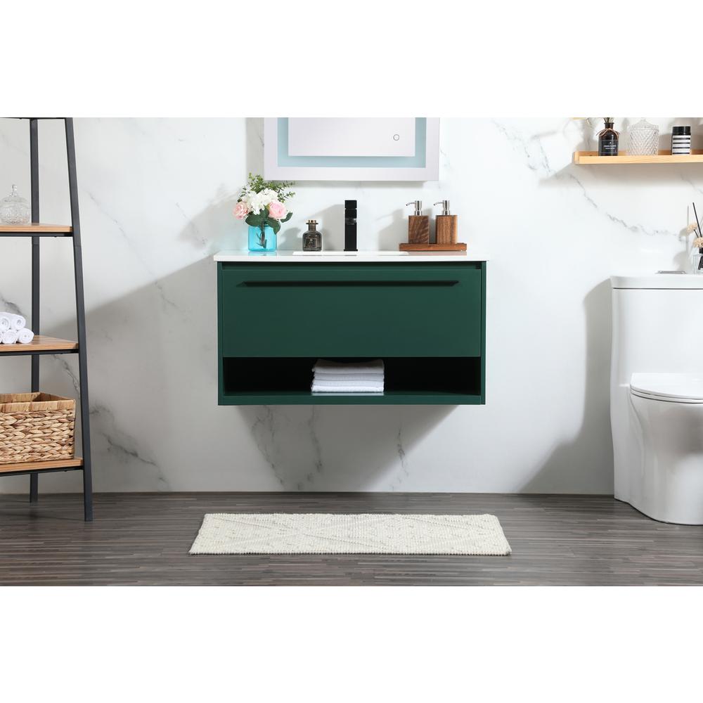 36 inch Single bathroom vanity in green. Picture 14