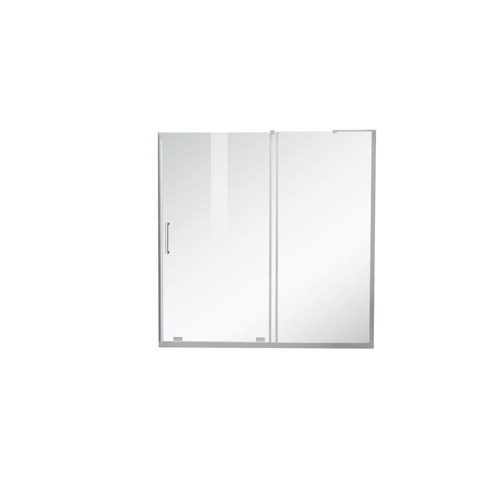 Frameless tub door 60 x 60 Brushed Nickel. Picture 10