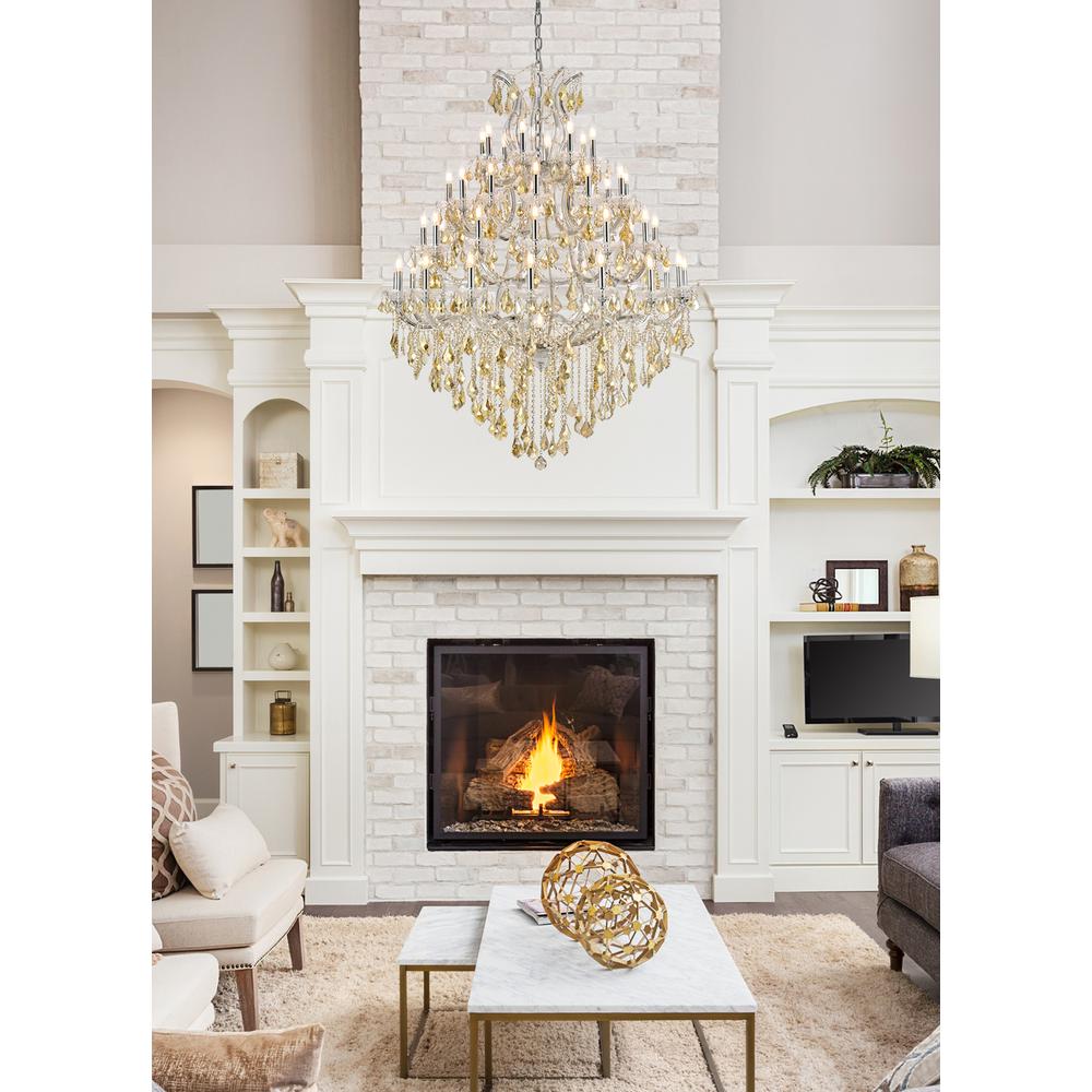 Maria Theresa 49 light Chrome Chandelier Golden Teak (Smoky) Royal Cut Crystal. Picture 7