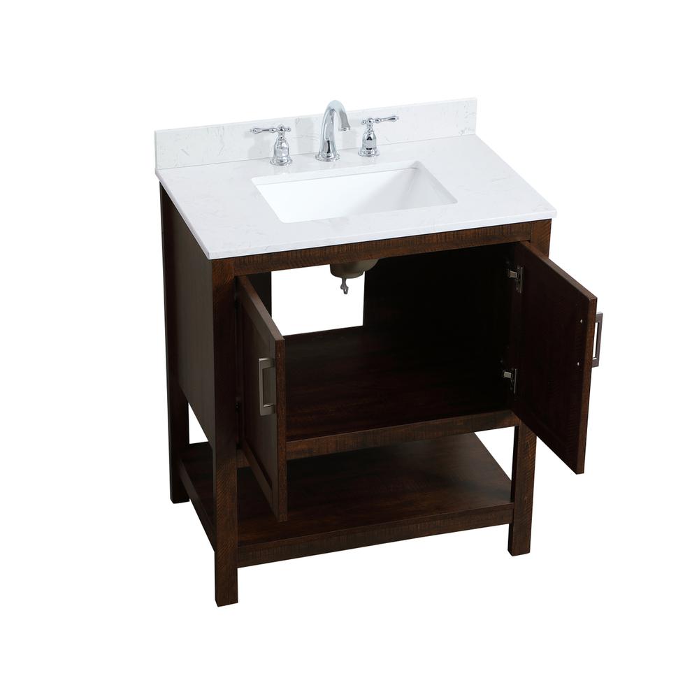 30 inch Single Bathroom Vanity in Espresso with Backsplash. Picture 10