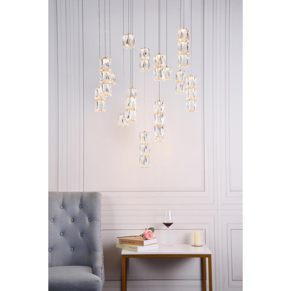 Polaris LED light Chrome Pendant Clear Crystal. Picture 8