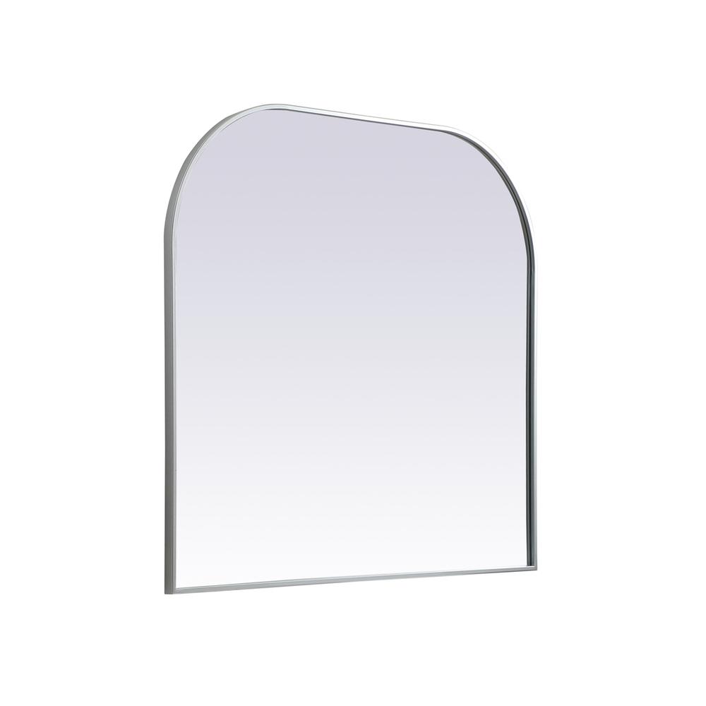 Metal Frame Arch Mirror 40x38 Inch in Silver. Picture 7
