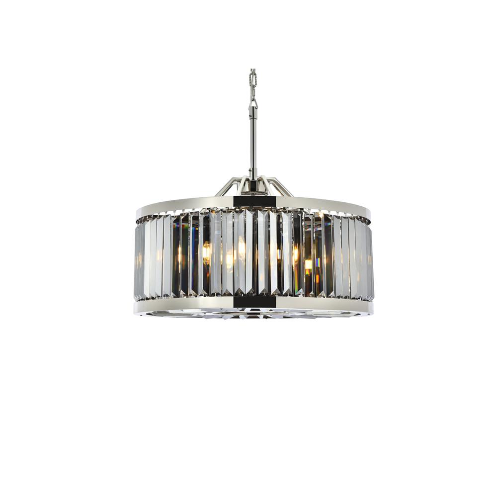 Chelsea 8 light polished nickel Chandelier Silver Shade (Grey) Royal Cut Crystal. Picture 2