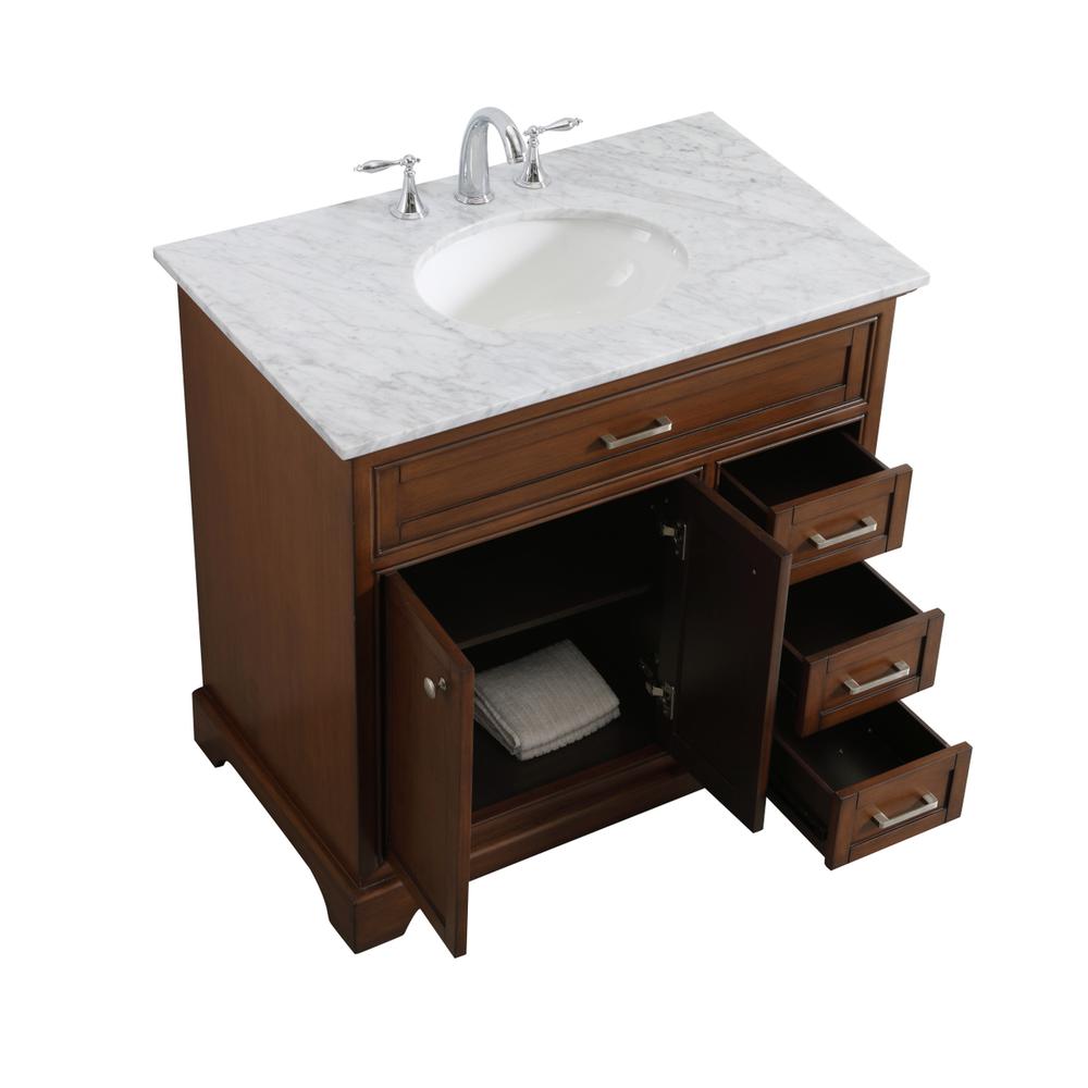 36 In. Single Bathroom Vanity Set In Teak. Picture 6