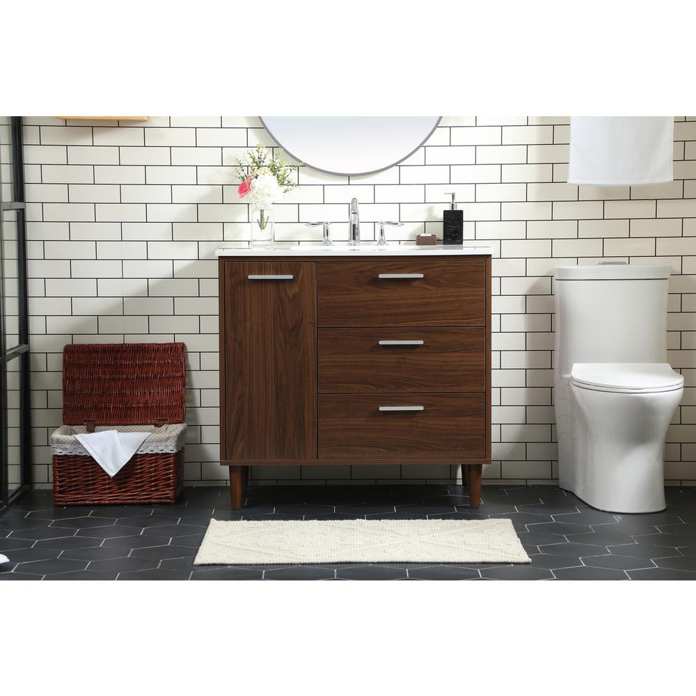 36 inch bathroom vanity in Walnut. Picture 14