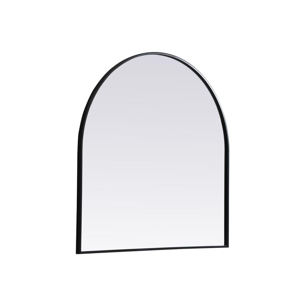Metal Frame Arch Mirror 36x36 Inch in Black. Picture 7