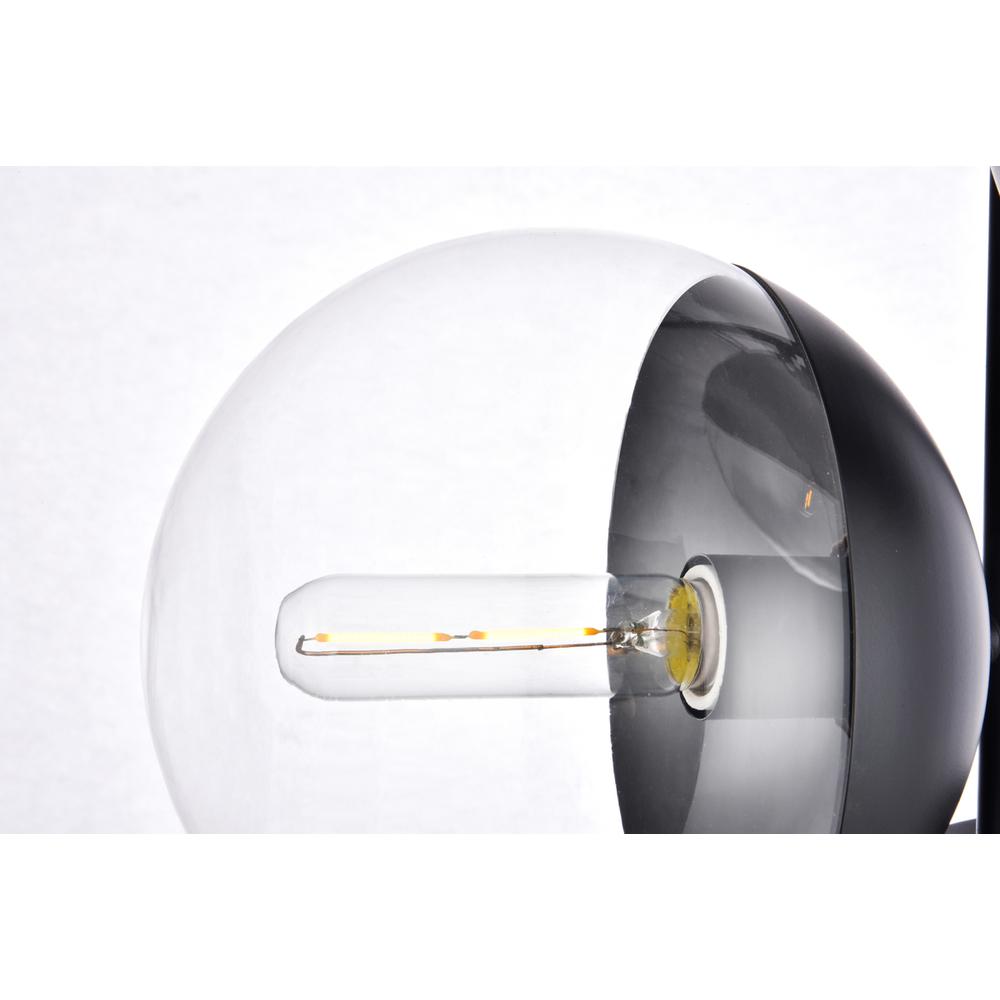 Eclipse 3 Lights Black Floor Lamp With Clear Glass. Picture 5