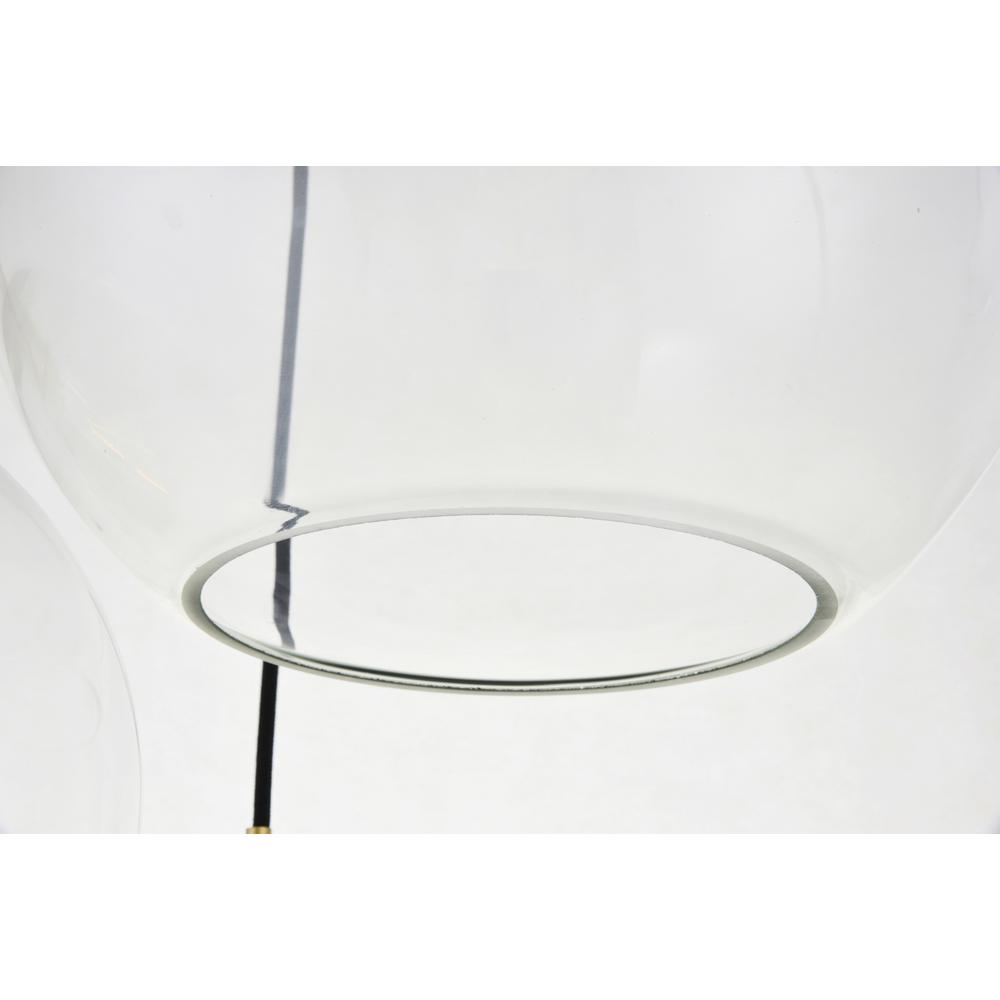 Baxter 3 Lights Brass Pendant With Clear Glass. Picture 5