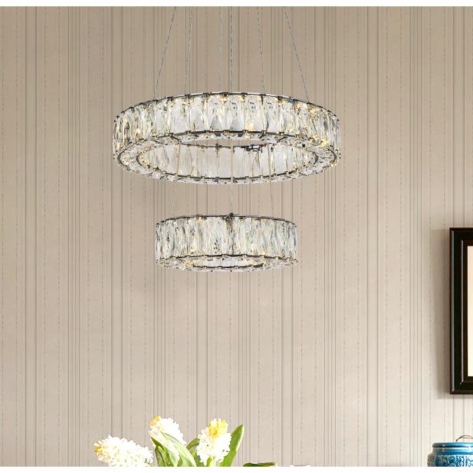 Monroe 18 inch LED two ring pendant in black. Picture 7