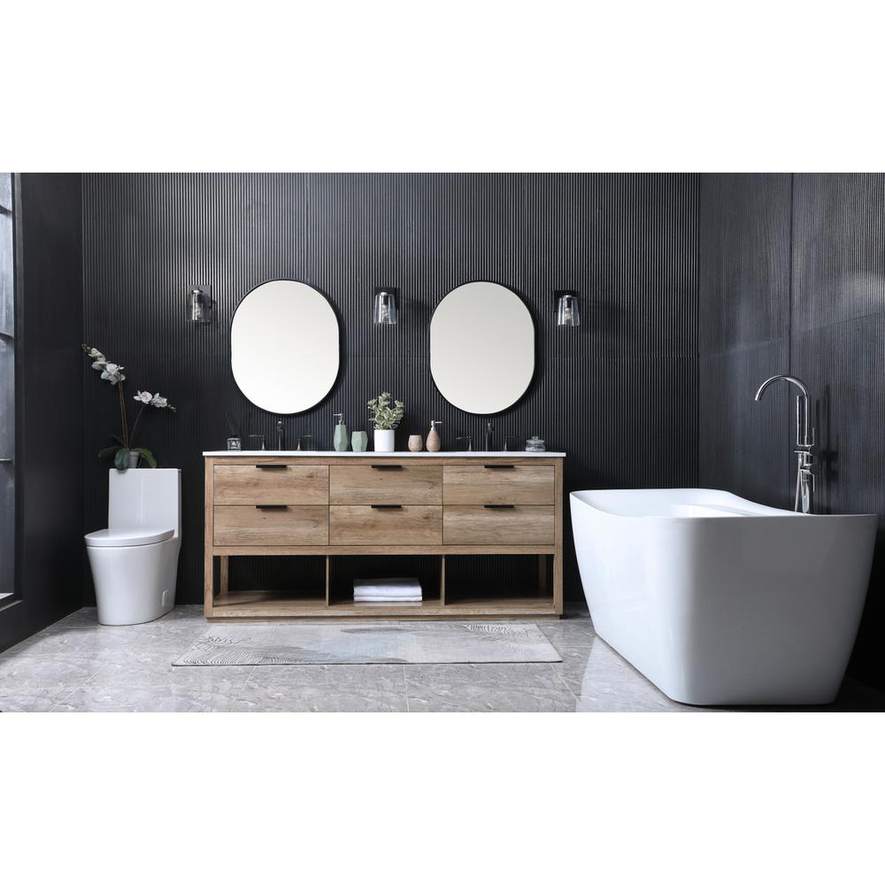 72 Inch Double Bathroom Vanity In Natural Oak. Picture 4