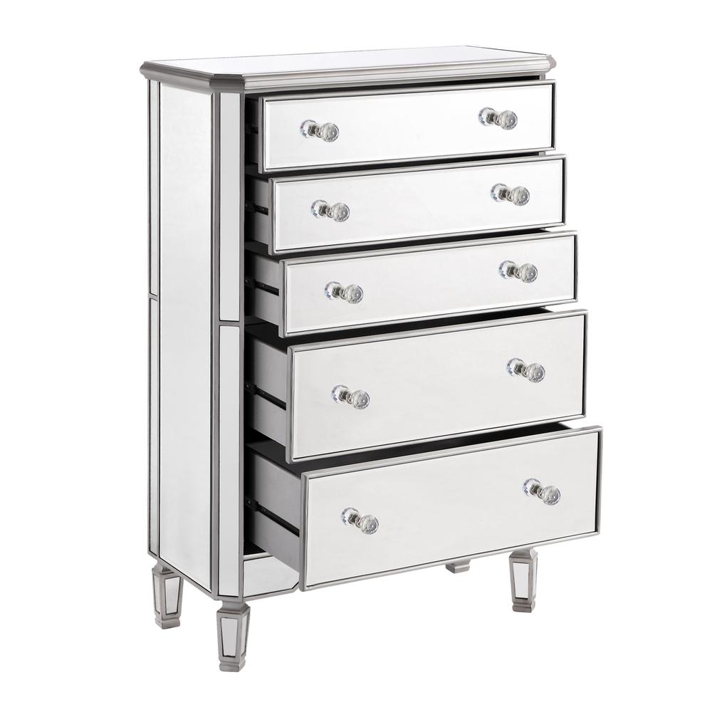 5 Drawer Cabinet 33 in. x 16 in. x 49 in. in silver paint. Picture 5