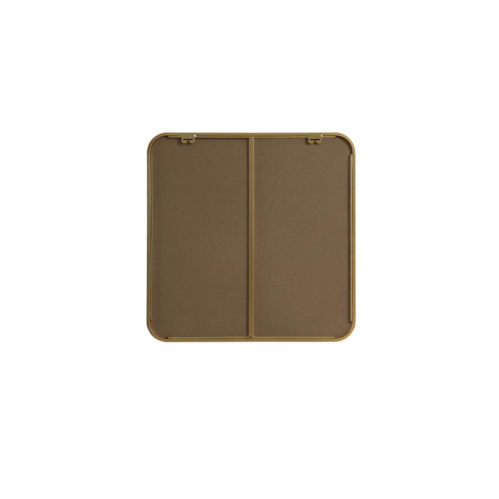 Soft corner metal square mirror 24x24 inch in Brass. Picture 8