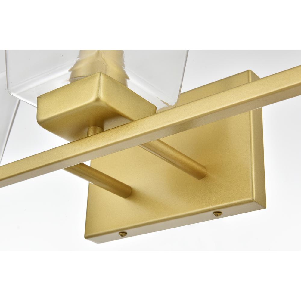 Merrick 3 light Brass and Clear Bath Sconce. Picture 5
