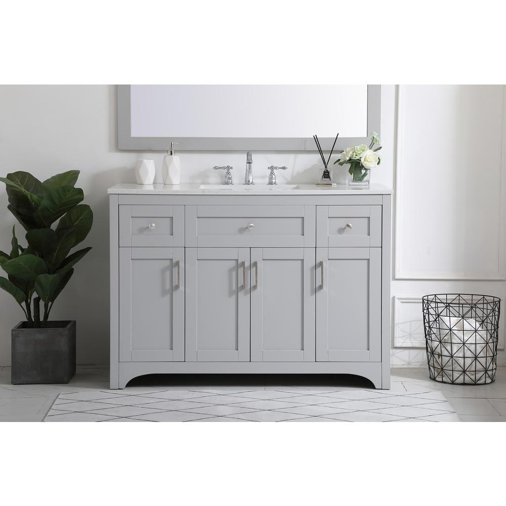 48 inch Single Bathroom Vanity in Grey. Picture 14