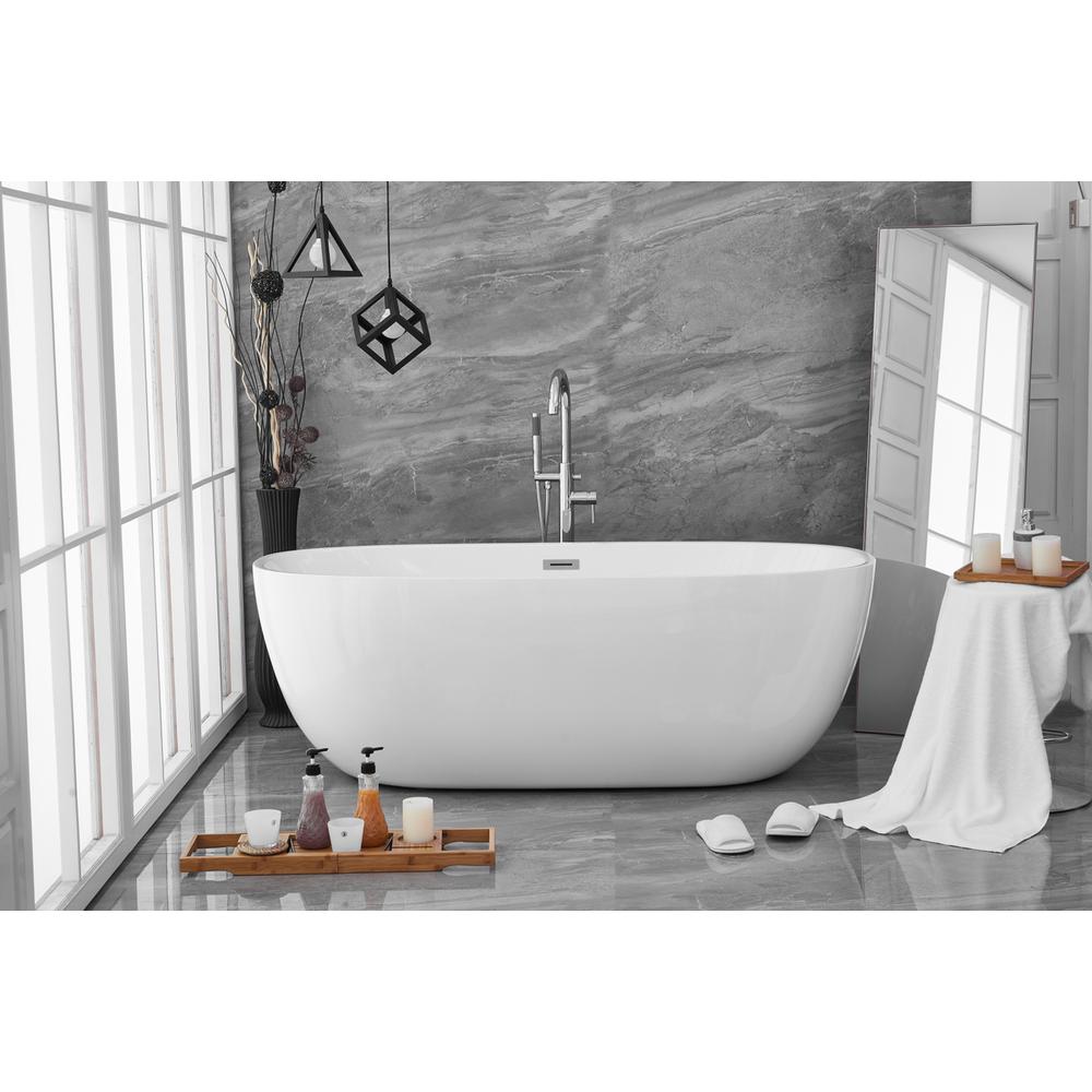 70 inch soaking roll top bathtub in glossy white. Picture 14