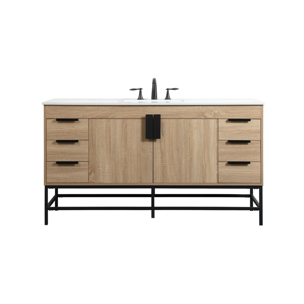 60 inch Single bathroom vanity in mango wood. Picture 1