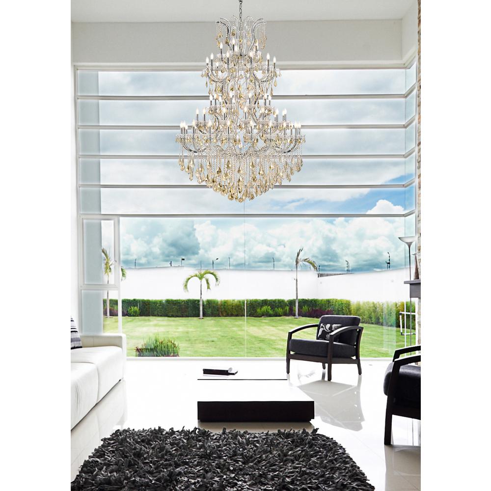 Maria Theresa 61 light Chrome Chandelier Golden Teak (Smoky) Royal Cut Crystal. Picture 7