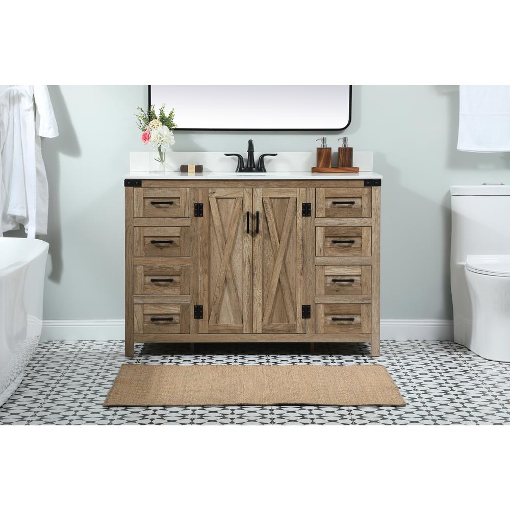 48 inch Single bathroom vanity in natural oak with backsplash. Picture 14