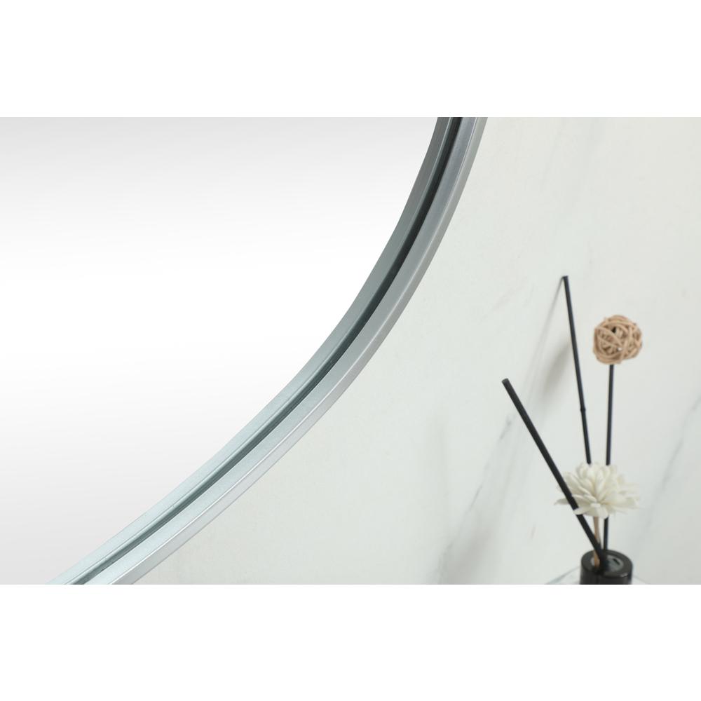 Metal Frame Oval Mirror 30x60 Inch in Silver. Picture 6