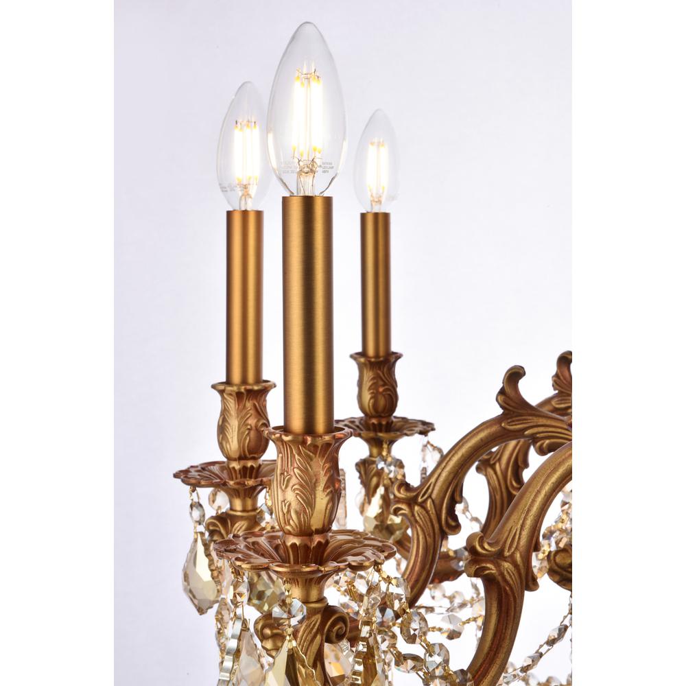 Rosalia 10 light French Gold Chandelier Golden Teak (Smoky) Royal Cut Crystal. Picture 4
