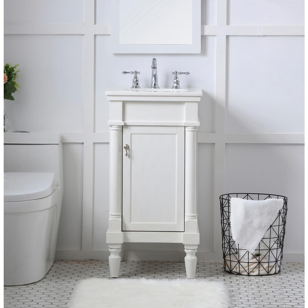 18 inch Single Bathroom vanity in antique white. Picture 14