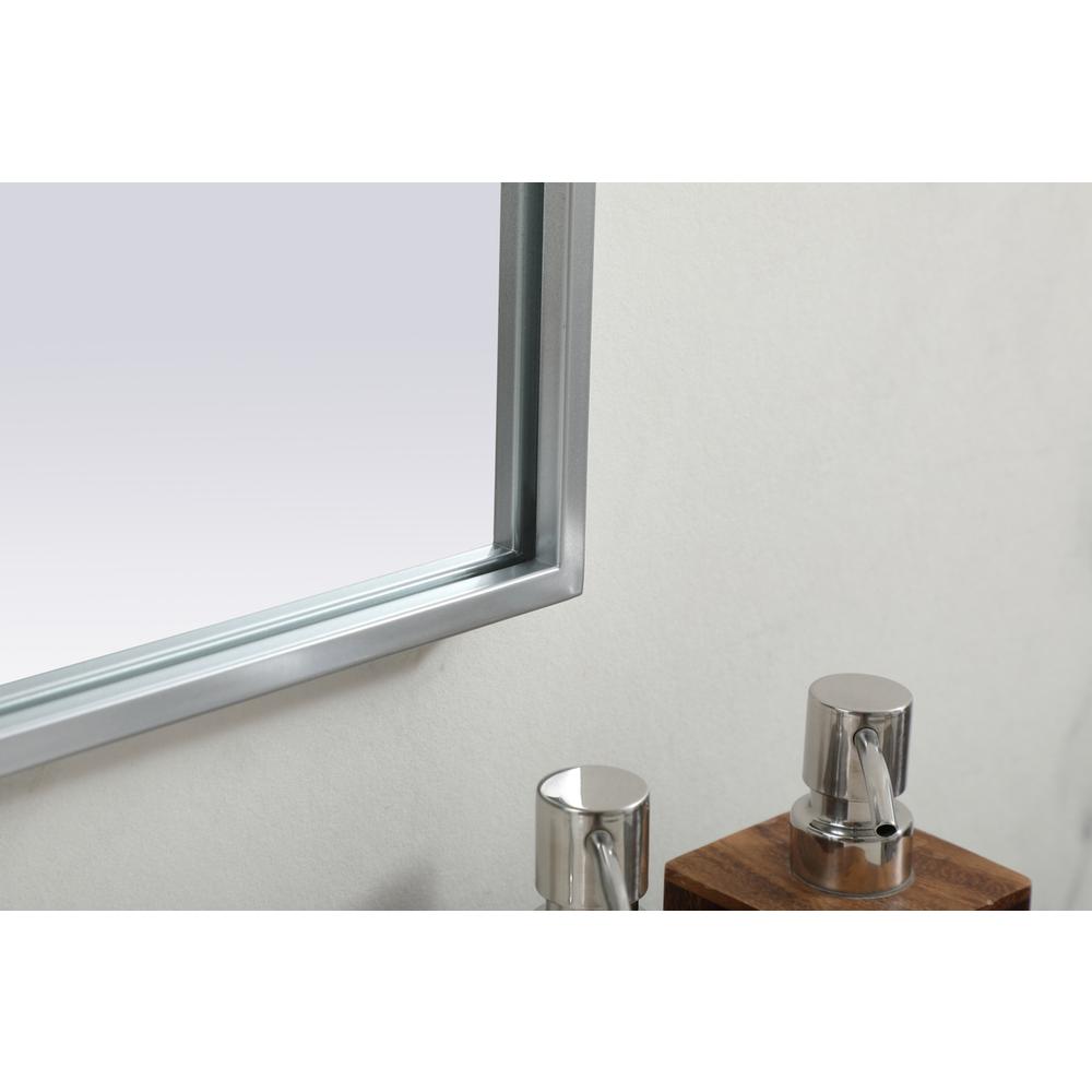 Metal Frame Arch Mirror 36x24 Inch in Silver. Picture 6