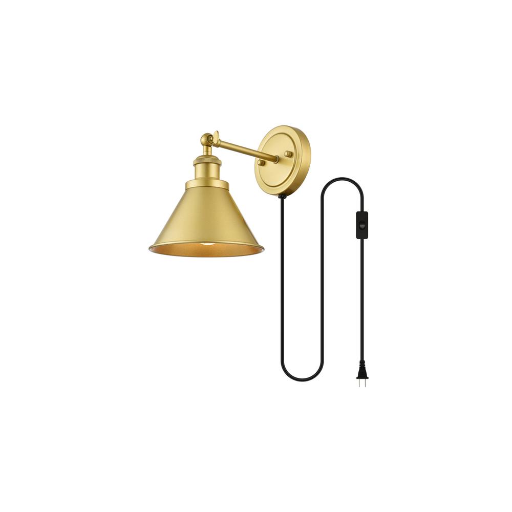 Blaise 1 light Brass plug in wall sconce. Picture 2