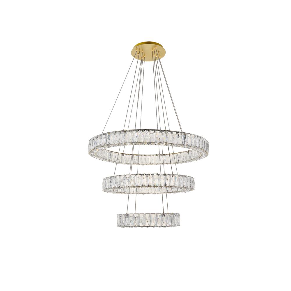 Monroe Integrated LED chip light gold Chandelier Clear Royal Cut Crystal. Picture 6