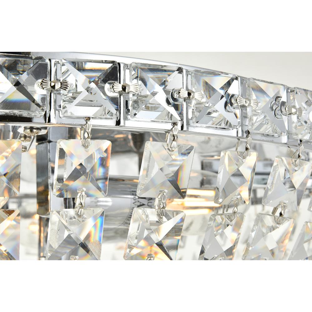 Tranquil 6 light Chrome Flush Mount Clear Royal Cut Crystal. Picture 2