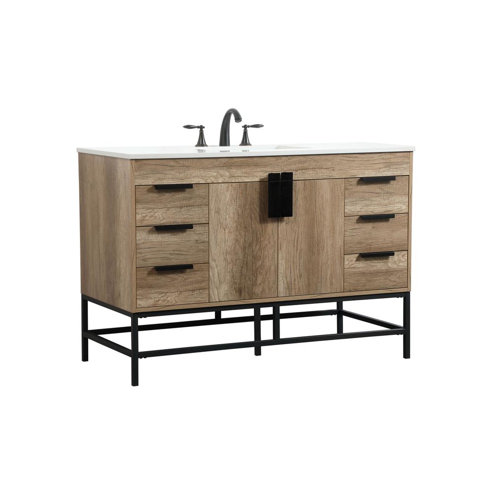 48 inch Single bathroom vanity in natural oak. Picture 7
