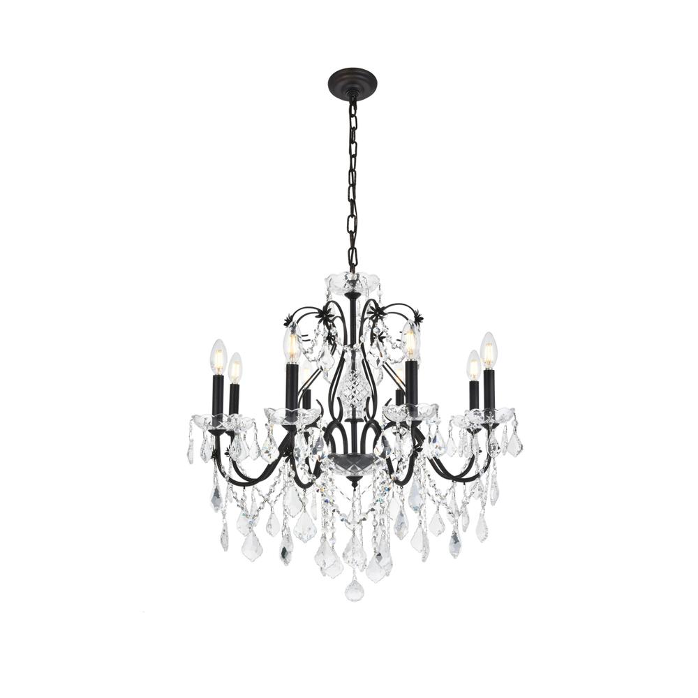 St. Francis 8 light Dark Bronze Chandelier Clear Royal Cut Crystal. Picture 1