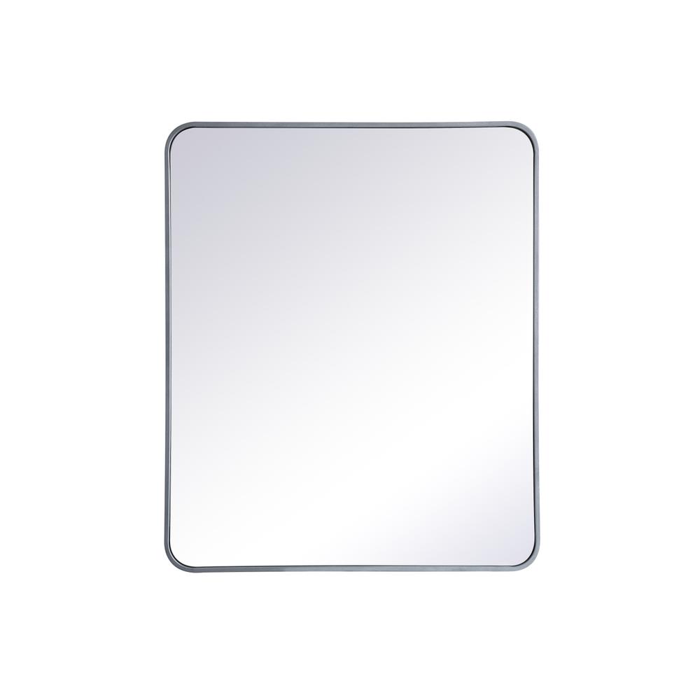Soft corner metal rectangular mirror 30x36 inch in Silver. Picture 6