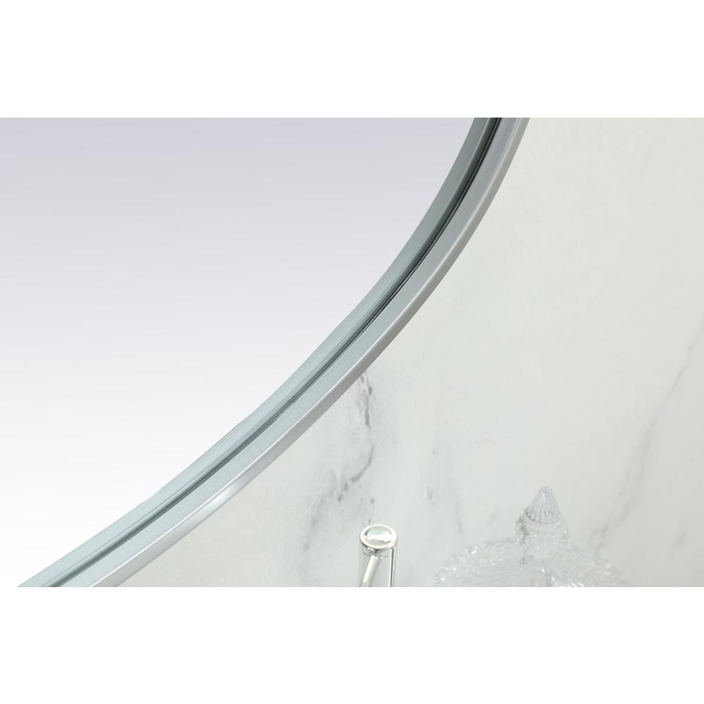 Metal Frame Oval Mirror 24x48 Inch in Silver. Picture 6
