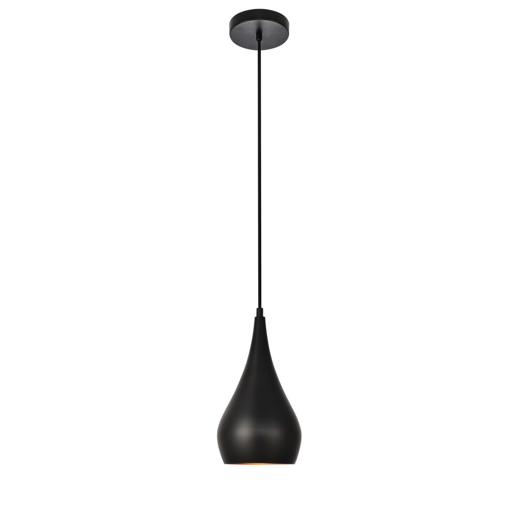 Nora Collection Pendant D6in H11.5in Lt:1 Black finish. Picture 2