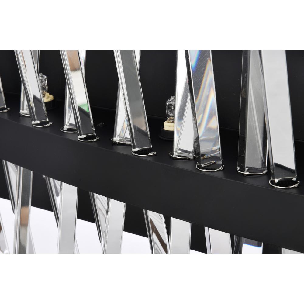 Serephina 30 inch crystal bath sconce in black. Picture 5