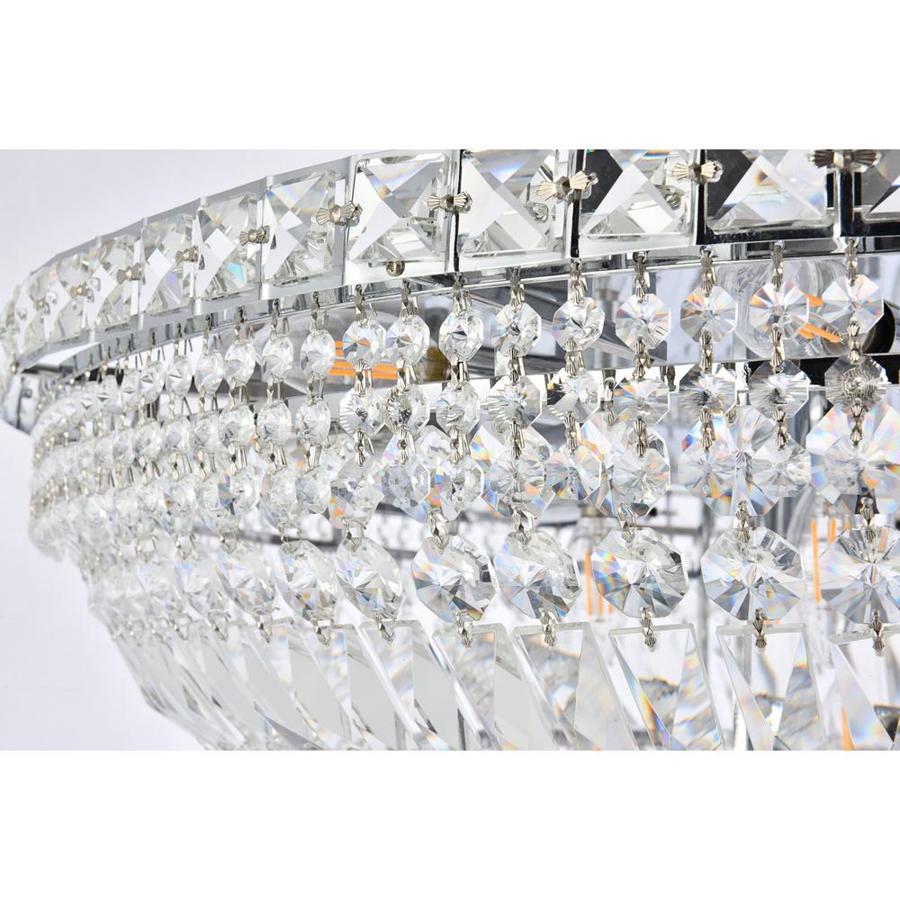 Tranquil 21 light Chrome Flush Mount Clear Royal Cut Crystal. Picture 5