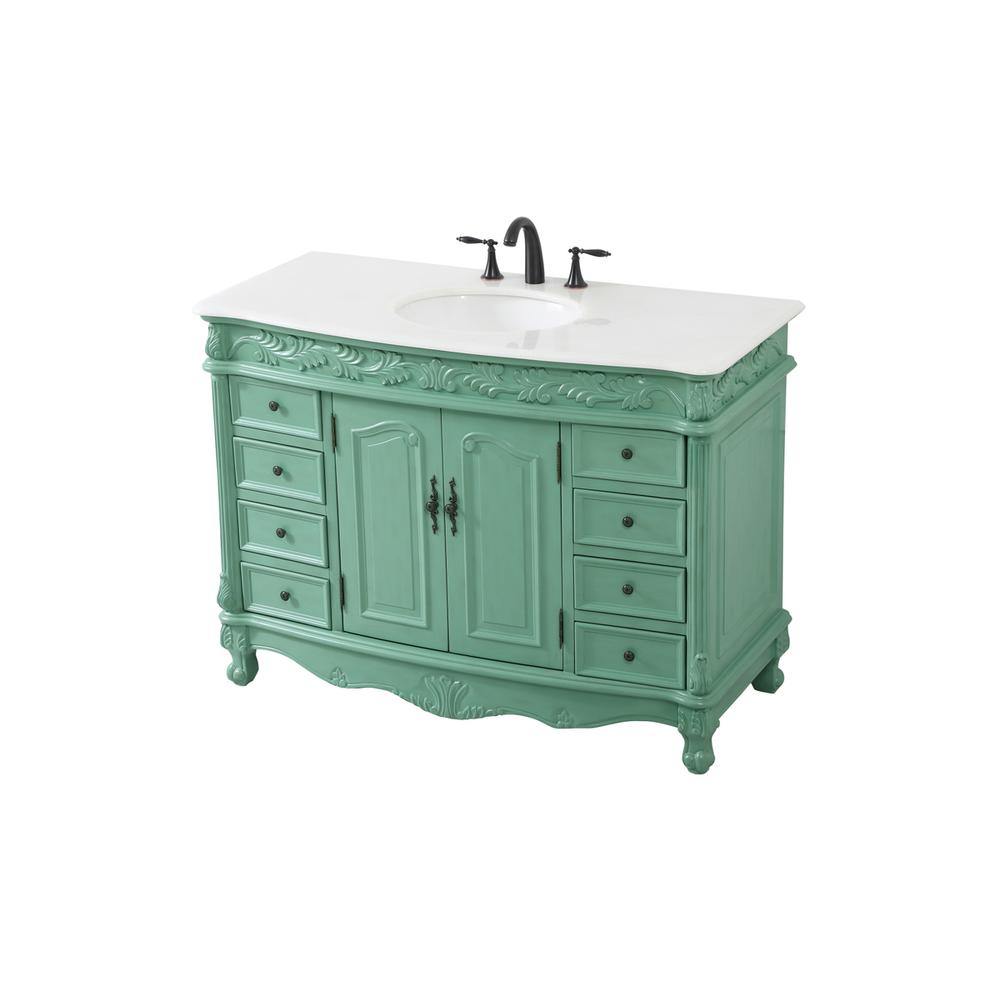 48 inch Single Bathroom vanity in vintage mint. Picture 8