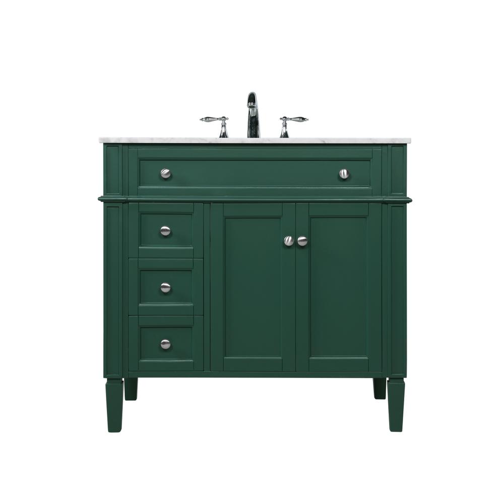 36 inch Single bathroom vanity in green. Picture 1