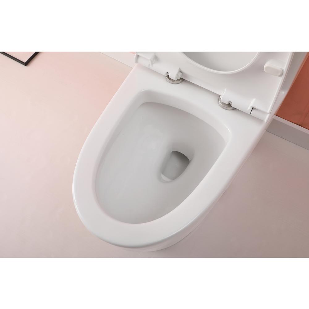 Winslet One-piece elongated Toilet 28x16x29 in White. Picture 7