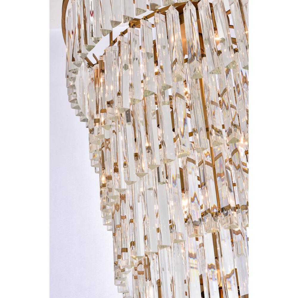Sydney 30 inch spiral crystal chandelier in satin gold. Picture 5
