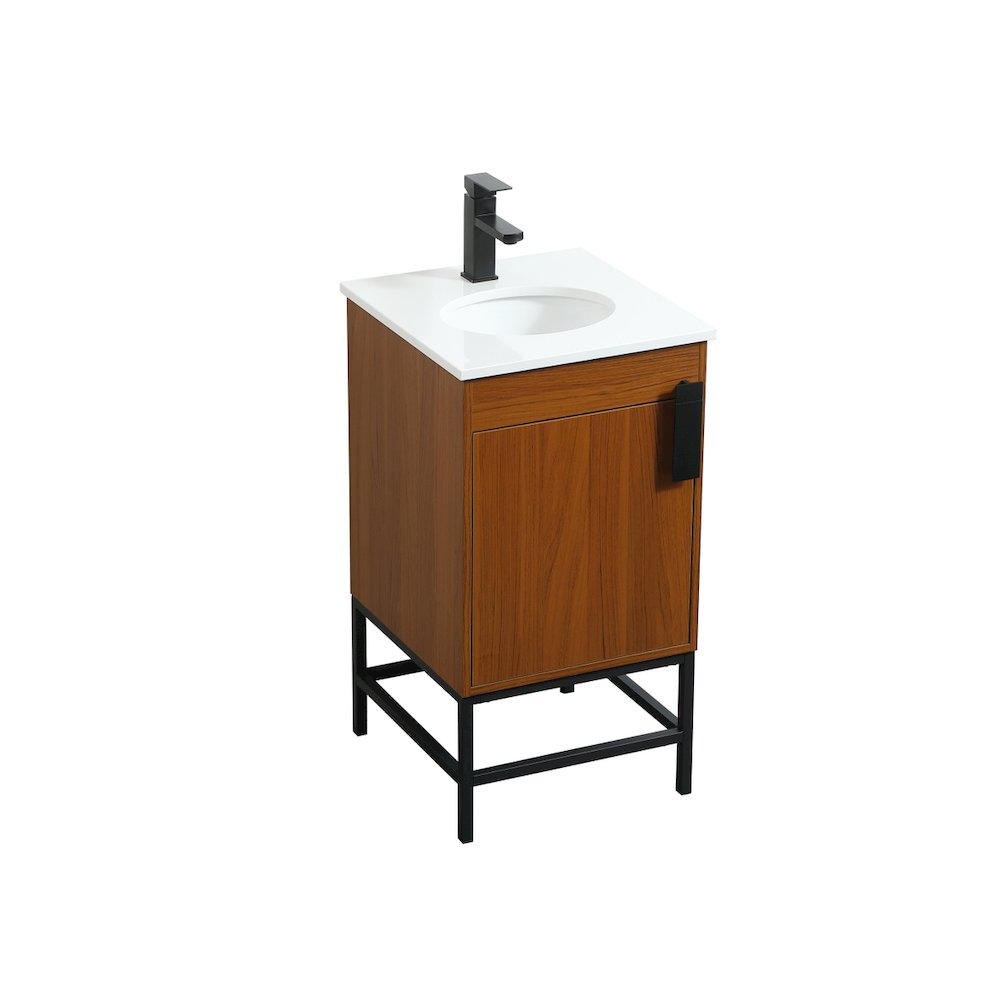 18 Inch Single Bathroom Vanity In Teak. Picture 9