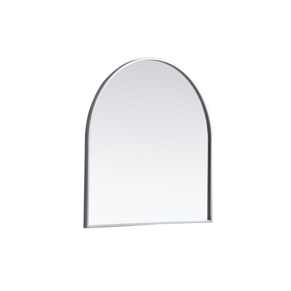 Metal Frame Arch Mirror 30x30 Inch in Silver. Picture 7