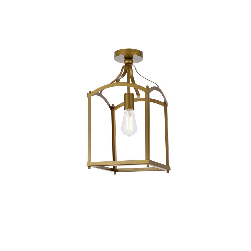 Janet 1 light flush mount in brass. Picture 2