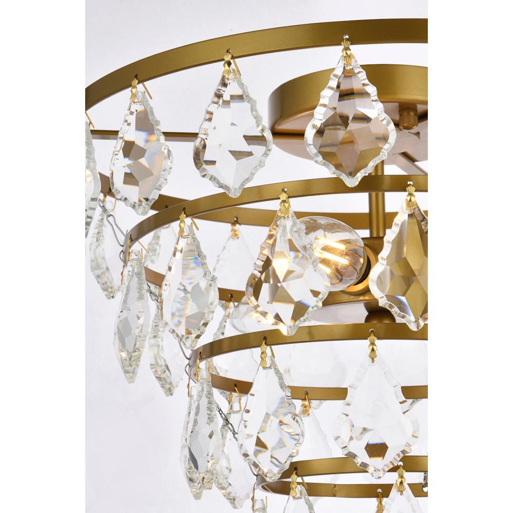 Ella 14 inch flush mount in brass. Picture 4