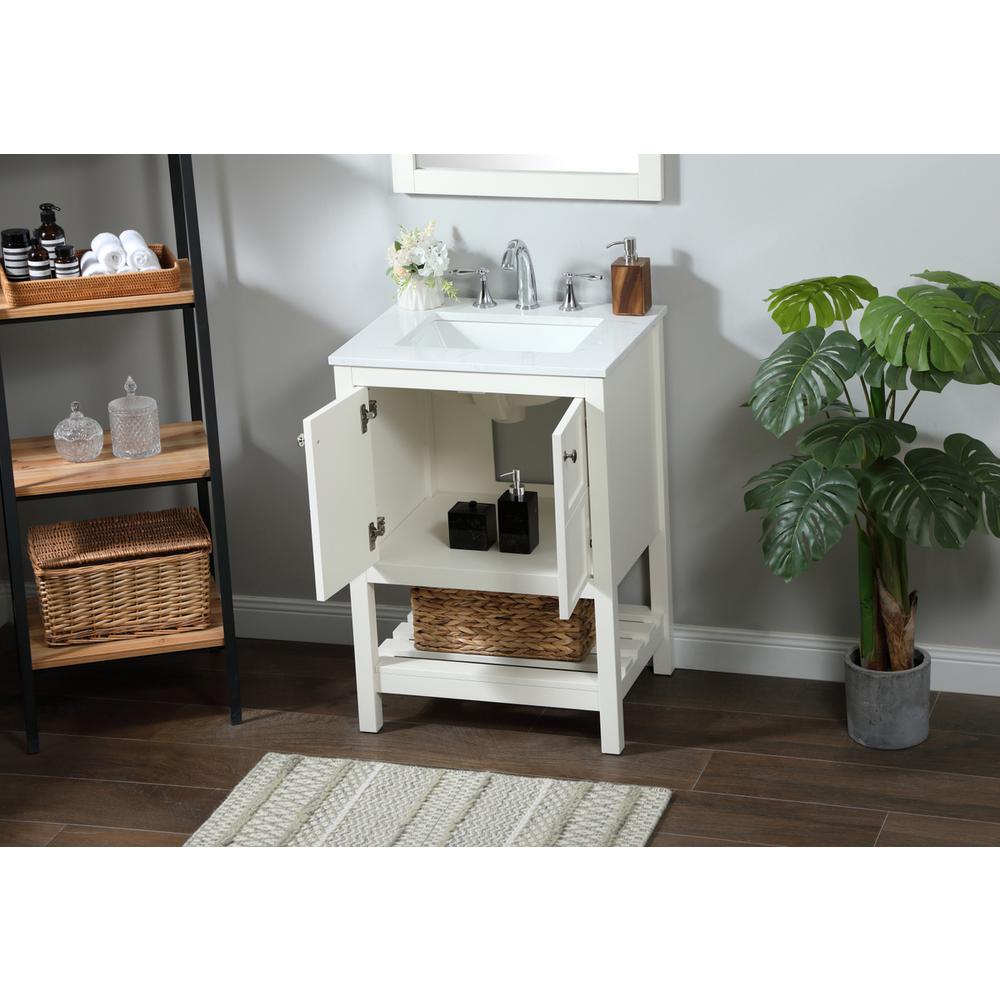 24 inch Single bathroom vanity in white. Picture 3