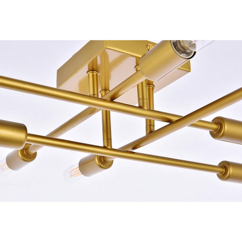 Script 8 lights brass flush mount. Picture 4