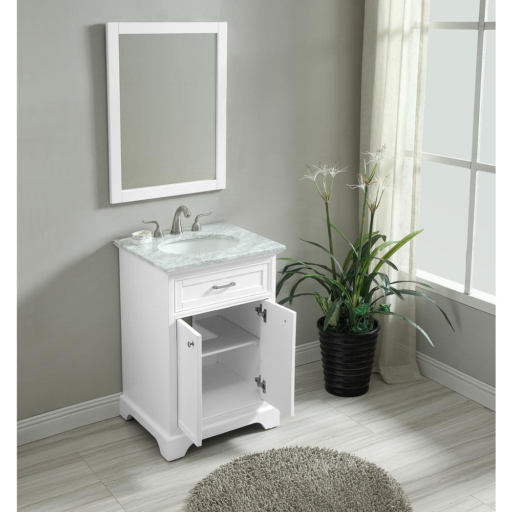 24 In. Single Bathroom Vanity Set In White. Picture 11