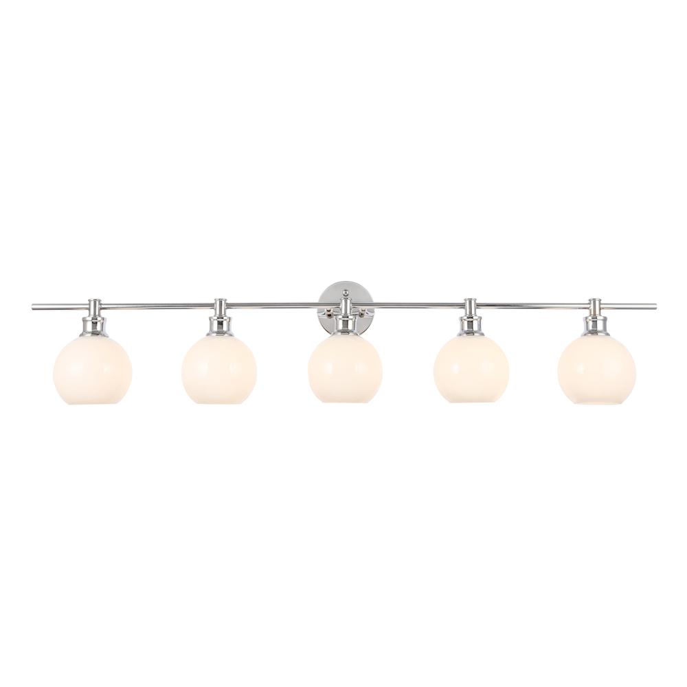 Collier 5 light Chrome and Frosted white glass Wall sconce. Picture 9