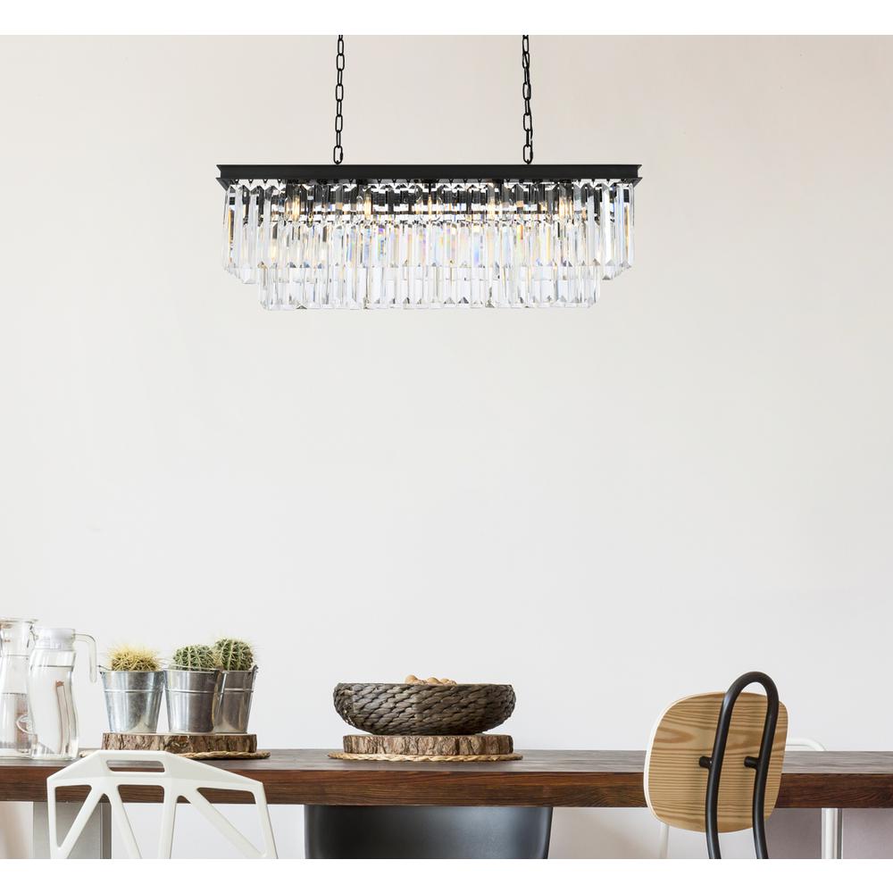 Sydney 12 light Matte Black Chandelier Clear Royal Cut Crystal. Picture 8